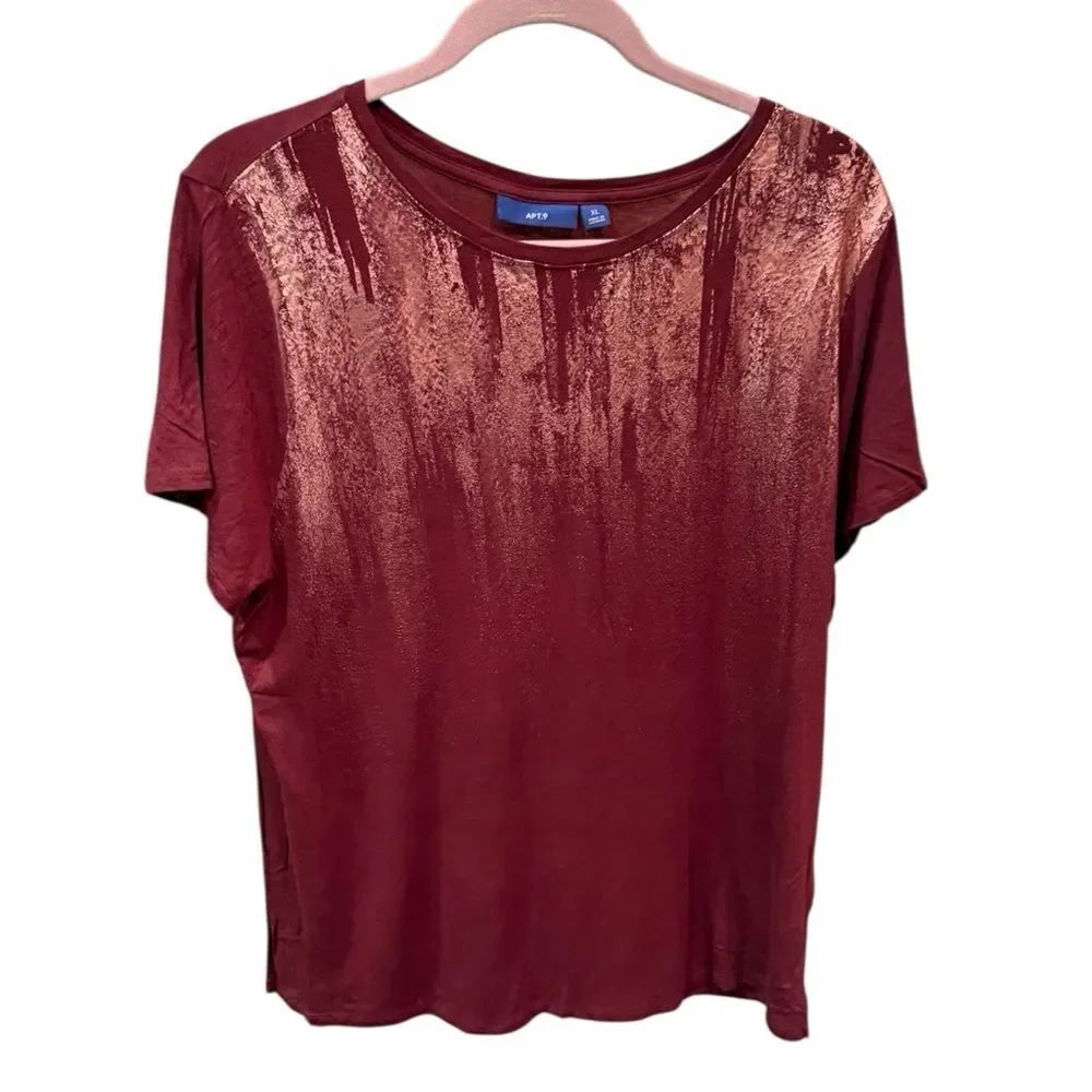 Apt. 9 Burgundy Gradient Short Sleeve Tee